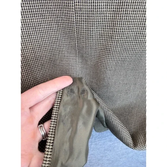 Mens Canali Blazer Silk Wool 42L Italy Jacket Sport Coat Tan Micro Check Texture Suits